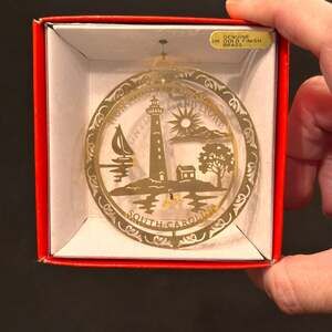 1 of 4 South Carolina Lighthouse Collection 24k Gold on Brass Ornaments